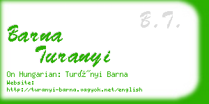 barna turanyi business card